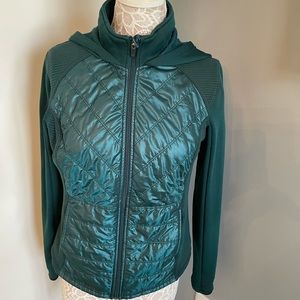 FILA Sport Mixed Media Hooded Jacket - Green